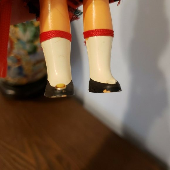 Vintage Scottish Doll Male Bagpipes Kilt Guard Sporran Tartan 8" - Picture 12 of 12